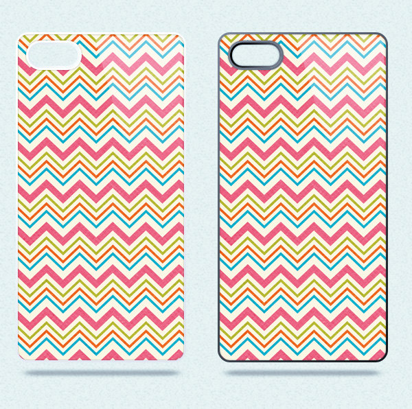 Colorful Chevron Stripes - Hard Cover Case For Iphone 4, 4s & More