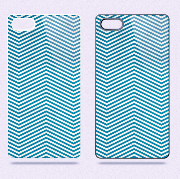 Blue Chevron - Hard Cover Case For Iphone 4, 4s & More
