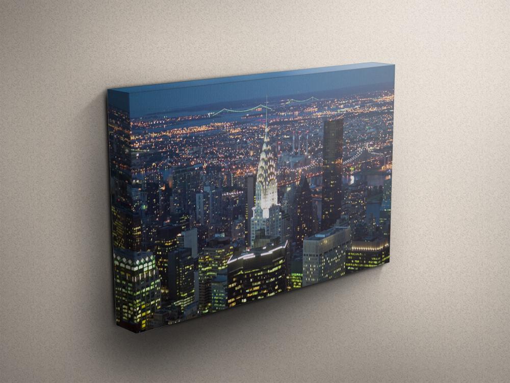 York City At Night - Fine Art Photograph On Gallery Wrapped Canvas - 16x12" & More