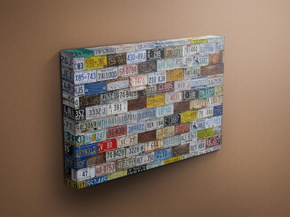 Us License Plates Collection - Fine Art Photograph On Gallery Wrapped Canvas - 16x12" & More