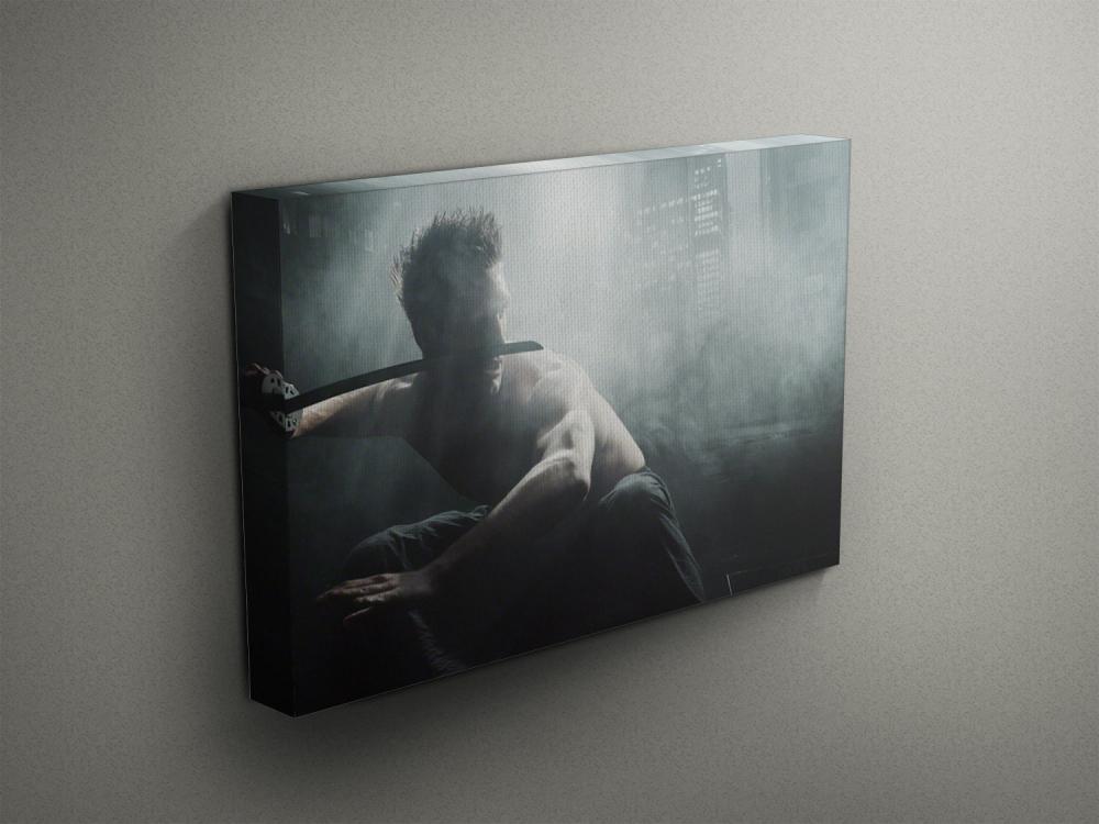 Superhero Moving With Sword - Fine Art Photograph On Gallery Wrapped Canvas - 16x12" & More